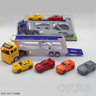 Іграшка трейлер арт. MR891-34 , 2вида, 4 машини, під слюдою 32*6,5*13,5см. MR891