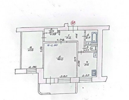 2-комнатная квартира, 48.00 кв.м. . фото 11 Продам 2-х кімнатну квартиру чешського планування , кімнати роздільні. Квартира . . фото 11