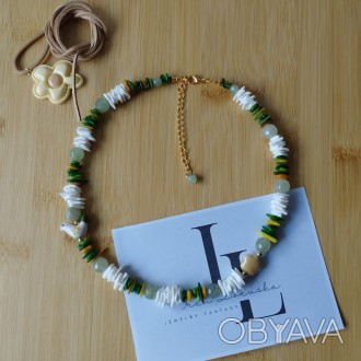 Колье ручной работы, чокер из натуральных камней Handmade