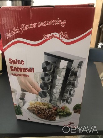 Набор 16 емкостей для специй Kitchen Spice Rack - спецовница.