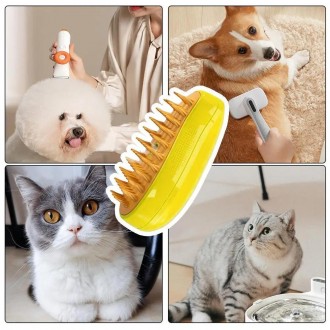 Парова щітка масажер спрей 3в1 PET SPRAY MASSAGE BRUSH для вичісування собак і кішок із паровим розпилювачем. . фото 2 Парова щітка-масажер Спрей 3 в 1 PET SPRAY MASSAGE BRUSH: Ідеальний догляд за ва. . фото 2