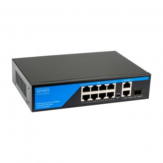 PoE коммутатор (switch) 8 портов SEVEN P-7328G-SFP. Киев. фото 1 PoE коммутатор (switch) 8 портов SEVEN P-7328G-SFP. Киев. фото 1