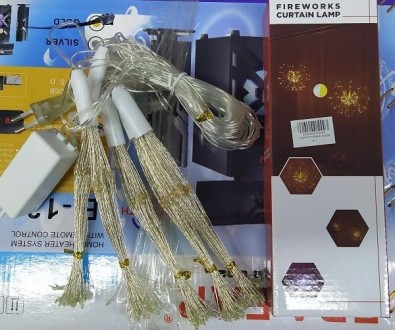 Світлодіодна гірлянда на мідному дроті штора "Фейєрверк" ZB-013-5 G USB — це сти. . фото 5