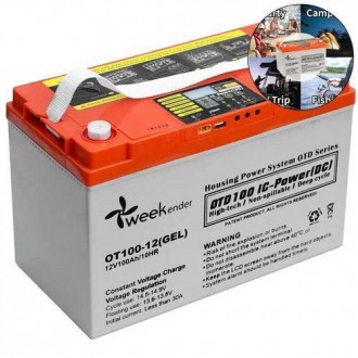 Тяговый аккумулятор Weekender DC. 12V. 100A/h; GEL. Дисплей. USB Порт. Контролле. Днепр. фото 1 Тяговый аккумулятор Weekender DC. 12V. 100A/h; GEL. Дисплей. USB Порт. Контролле. Днепр. фото 1