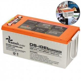 Тяговый аккумулятор Weekender DS. 12V. 200A/h; GEL. Дисплей. USB Порт. Аккумулят. Днепр. фото 1 Тяговый аккумулятор Weekender DS. 12V. 200A/h; GEL. Дисплей. USB Порт. Аккумулят. Днепр. фото 1