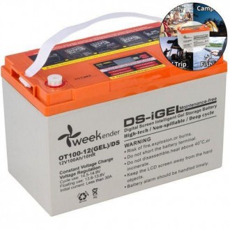 Тяговый аккумулятор Weekender DS. 12V. 100A/h; GEL. Дисплей. USB Порт. Аккумулят. Днепр. фото 1 Тяговый аккумулятор Weekender DS. 12V. 100A/h; GEL. Дисплей. USB Порт. Аккумулят. Днепр. фото 1