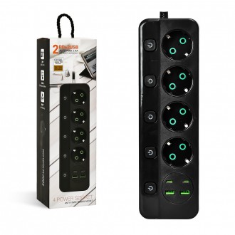 Удлинитель Stenson 3 м (4 розетки, 2USB, 2PD, с выключателями) Без выбора цвета. Одеса. фото 1 Удлинитель Stenson 3 м (4 розетки, 2USB, 2PD, с выключателями) Без выбора цвета. Одеса. фото 1