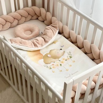 Комплект для новонародженого із захистом та ковдрою Sweet Dream Ведмедик Сатин. Харьков. фото 1 Комплект для новонародженого із захистом та ковдрою Sweet Dream Ведмедик Сатин. Харьков. фото 1