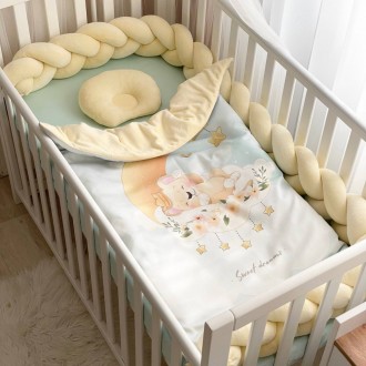 Комплект для новонародженого із захистом та ковдрою Sweet Dream жовтий Ведмедик . Харьков. фото 1 Комплект для новонародженого із захистом та ковдрою Sweet Dream жовтий Ведмедик . Харьков. фото 1