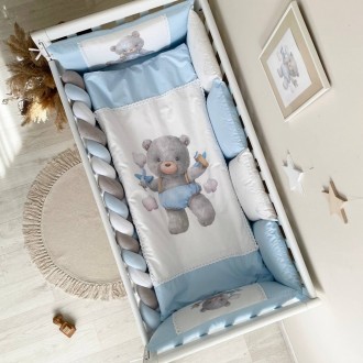 Комплект для новонародженого із захистом та ковдрою Kids toys Ведмедик Поплін. Харьков. фото 1 Комплект для новонародженого із захистом та ковдрою Kids toys Ведмедик Поплін. Харьков. фото 1