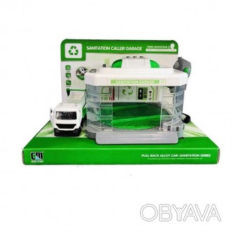 Игрушечный гараж автомойка мусоровоза с рацией и паром CLM-887 городские службы