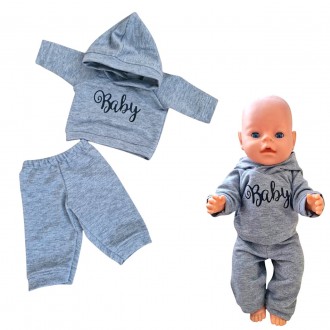 Набор одежда для куклы 40 - 43 см Беби Борн / Baby Born серый Baby 134. Киев. фото 1 Набор одежда для куклы 40 - 43 см Беби Борн / Baby Born серый Baby 134. Киев. фото 1