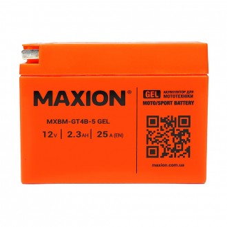 Мото акумулятор MAXION 24MXBM-GT4B-5 GEL (12V, 2,3Ah, 25A, -/+). Київ. фото 1 Мото акумулятор MAXION 24MXBM-GT4B-5 GEL (12V, 2,3Ah, 25A, -/+). Київ. фото 1