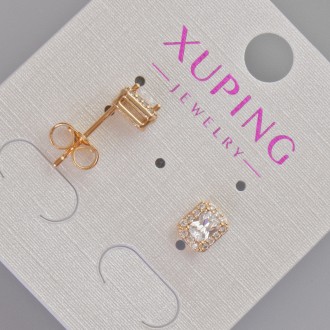 Серьги пусеты Xuping с белым кристаллом и стразами d-6,5х5,5мм+- Позолота 18К. Одесса. фото 1 Серьги пусеты Xuping с белым кристаллом и стразами d-6,5х5,5мм+- Позолота 18К. Одесса. фото 1