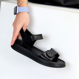 Повседневные универсальные черные кожаные босоножки MustHave. Одесса. фото 1 Повседневные универсальные черные кожаные босоножки MustHave. Одесса. фото 1