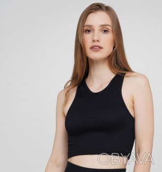 Топ-майка в рубчик HALTER TOP RIB 18863 L-XL черный