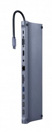 Док-станція Cablexpert USB-C 11-в-1 (A-CM-COMBO11-01) USB-хаб + HDMI/VGA/PD/карт. Харків. фото 1 Док-станція Cablexpert USB-C 11-в-1 (A-CM-COMBO11-01) USB-хаб + HDMI/VGA/PD/карт. Харків. фото 1