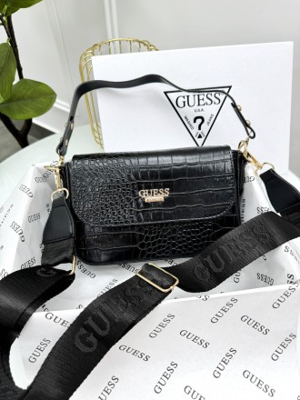 Сумка Guess чорна рептилія. Київ. фото 1 Сумка Guess чорна рептилія. Київ. фото 1