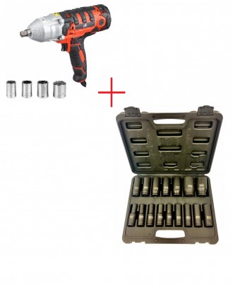 MAX Electric Impact Wrench Kit MXEW01+ LEX 1/2 Impact Socket Set 10-32mm (LXIS16E). Київ. фото 1 MAX Electric Impact Wrench Kit MXEW01+ LEX 1/2 Impact Socket Set 10-32mm (LXIS16E). Київ. фото 1