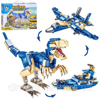 Конструктор JIQILE E43017 "Динозавр велоцираптор, истребитель, катер 3в1" 368 де. Харьков. фото 1