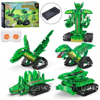 Конструктор на пульте K96184​​​​​​​ "Танк, робот, динозавры тираннозавр, стегоза. Харьков. фото 1