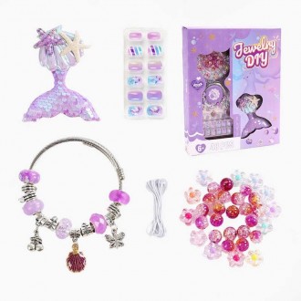 Набір прикрас PX 66093 (120/2) браслет, заколка, накладні нігті, намистини, в ко. Харків. фото 1