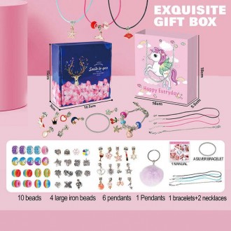 Набір прикрас 762-28 (144/2) браслет, основи, намистини, підвіски, брелок, в кор. Харків. фото 1