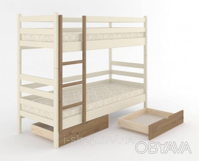 Двухъярусная детская кровать Mebigrand Соня Айвори (S0505Y30R) + Орех светлый 80