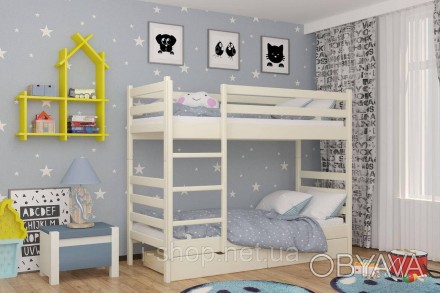 Двухъярусная детская кровать Mebigrand Соня Айвори (S0505Y30R) 80х190 см с ящика