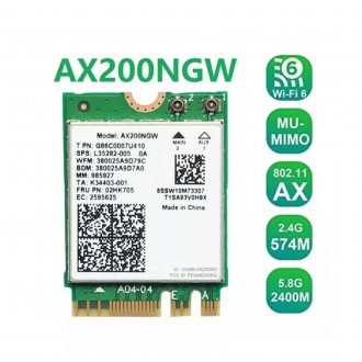 Мережевий адаптер Intel Wi-Fi 6 AX200 (AX200NGW) 802.11ax M.2 2.4Gbps 802.11ax B. Кропивницкий. фото 1 Мережевий адаптер Intel Wi-Fi 6 AX200 (AX200NGW) 802.11ax M.2 2.4Gbps 802.11ax B. Кропивницкий. фото 1