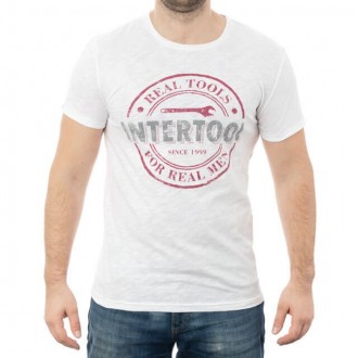 Футболка світло-сіра меланж, M, 100% бавовна INTERTOOL SP-2212. Полтава. фото 1