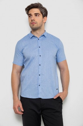 Рубашка мужская с короткими рукавами 214R6917-14, цвет Голубой. Одесса. фото 1