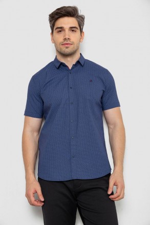 Рубашка мужская с коротким рукавом, цвет синий, 214R6917-13. Одесса. фото 1