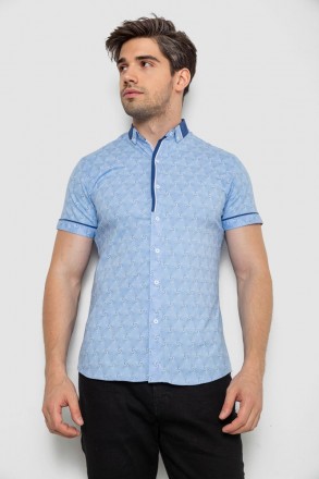 Рубашка мужская с коротким рукавом, цвет сиреневый, 214R3071. Одесса. фото 1