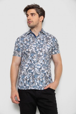 Рубашка мужская с коротким рукавом, цвет синий, 214R582. Одесса. фото 1