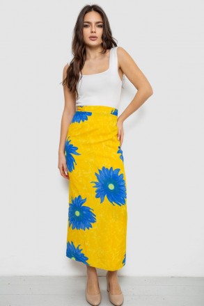 Юбка свободного кроя на запах, цвет желтый, 167R345. Одесса. фото 1