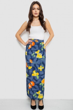 Юбка свободного кроя на запах, цвет темно-синий, 167R345. Одесса. фото 1