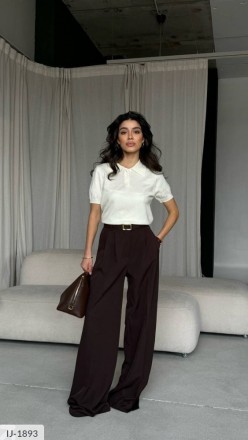 Деловые брюки женские классические стильные эффектные клеш от бедра широкие с за. Одесса. фото 1