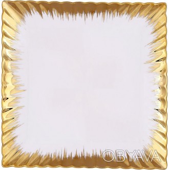 Тарелки фарфоровые Gold Luxury 26х26см, набор 2 квадратные тарелки