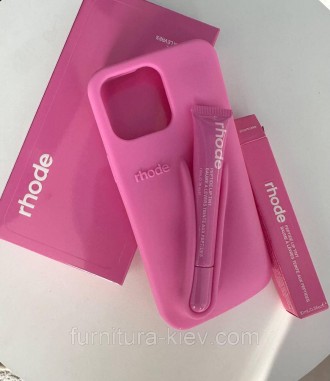 Розовый чехол Rhode на iPhone 12 pro с блеском для губ в цвете Shortcake. Київ. фото 1 Розовый чехол Rhode на iPhone 12 pro с блеском для губ в цвете Shortcake. Київ. фото 1