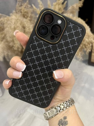 Чехол iPhone 13 Pro Max клетка черний с золотым ободком люкс-стиль. Київ. фото 1 Чехол iPhone 13 Pro Max клетка черний с золотым ободком люкс-стиль. Київ. фото 1