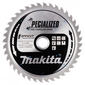Пиляльний диск Makita Efficut SPECIALIZED: дерево 165х20 мм 40Т (E-12158). Київ. фото 1 Пиляльний диск Makita Efficut SPECIALIZED: дерево 165х20 мм 40Т (E-12158). Київ. фото 1