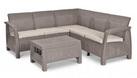Набор пластиковой садовой мебели (угловой диван+столик) Keter Corfu Relax Set Ка. Львів. фото 1 Набор пластиковой садовой мебели (угловой диван+столик) Keter Corfu Relax Set Ка. Львів. фото 1