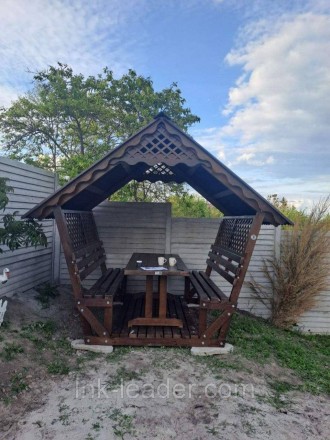 Деревянная беседка, разборная (на 8 человек) "Люкс". Харьков. фото 1