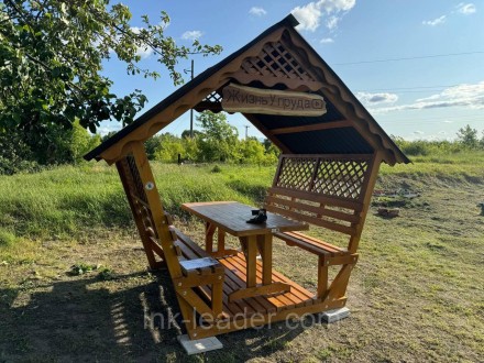 Деревянная беседка, разборная (на 8 человек) "Люкс". Харьков. фото 1