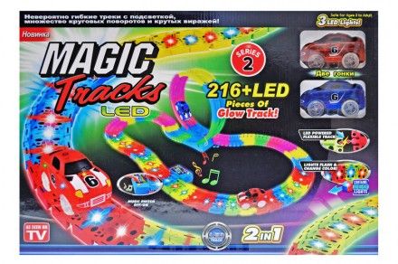 Гоночный светящийся Меджик трек с 2 машинками Magic Track PT216LED. Ивано-Франковск. фото 1 Гоночный светящийся Меджик трек с 2 машинками Magic Track PT216LED. Ивано-Франковск. фото 1