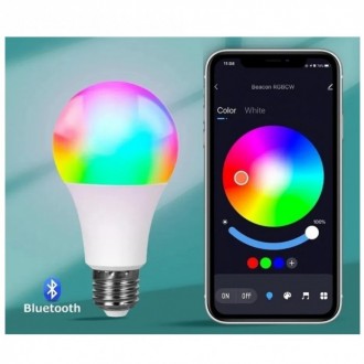 Розумна світлодіодна лампочка Wifi, TUYA, 9 Вт, Bluetooth, RGB/лампочка з керуванням через телефон. Одеса. фото 1 Розумна світлодіодна лампочка Wifi, TUYA, 9 Вт, Bluetooth, RGB/лампочка з керуванням через телефон. Одеса. фото 1