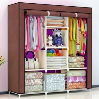 Складана тканинна шафа, шафа для одягу Storage Wardrobe 88130 на 3 секції Коричнева. Одеса. фото 1 Складана тканинна шафа, шафа для одягу Storage Wardrobe 88130 на 3 секції Коричнева. Одеса. фото 1