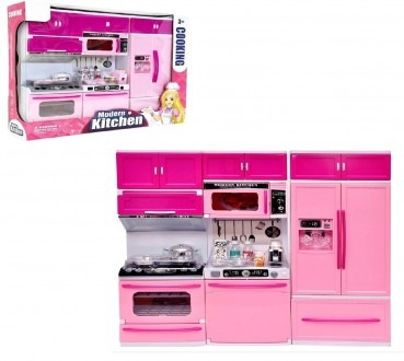 Інтерактивна кухня Modern Kitchen для Барбі з ефектом кипіння і аксесуарами Рожева (818-26 А). Львів. фото 1