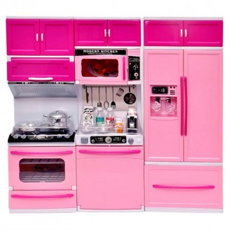 Інтерактивна кухня Modern Kitchen для Барбі з ефектом кипіння і аксесуарами Рожева (818-26). Львів. фото 1